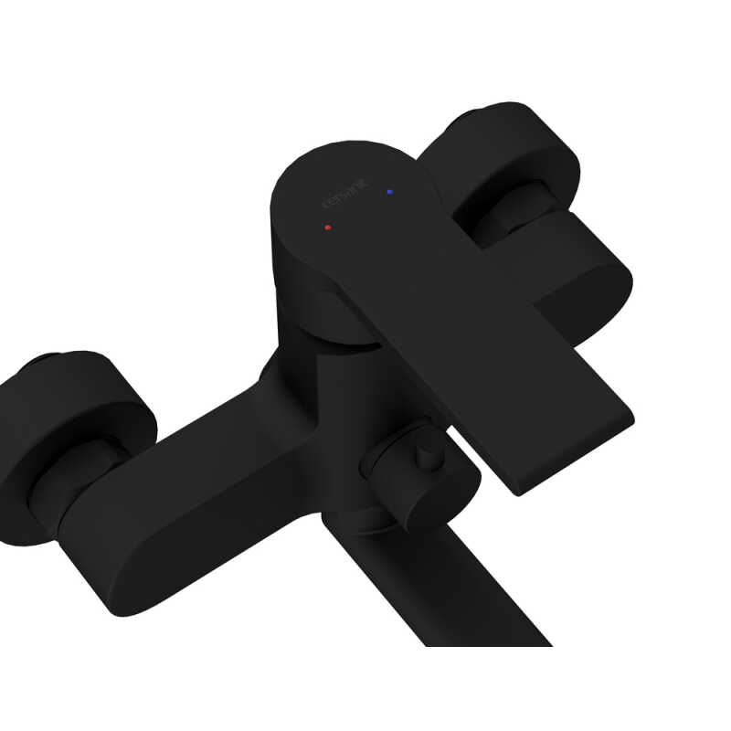 Смеситель для ванны BRASKO BLACK с длинным изливом однорычажный черный