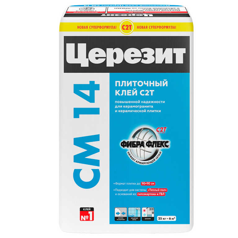 Клей для плитки и керамогранита ЦЕРЕЗИТ CM14 (25кг)