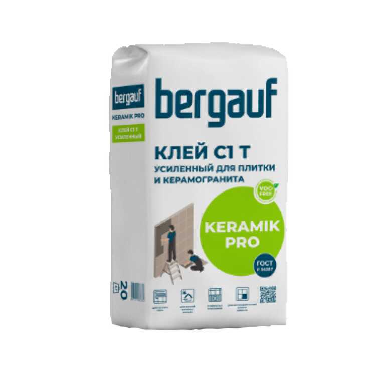 Клей для плитки и керамогранита усил. BERGAUF Kramik Pro (25кг)