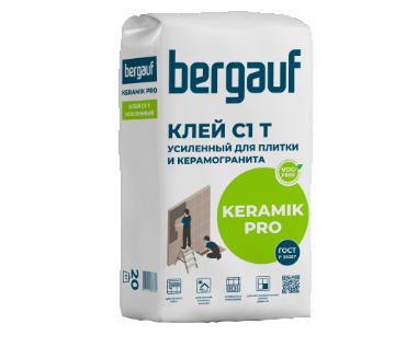 Клей для плитки и керамогранита усил. BERGAUF Kramik Pro (25кг)