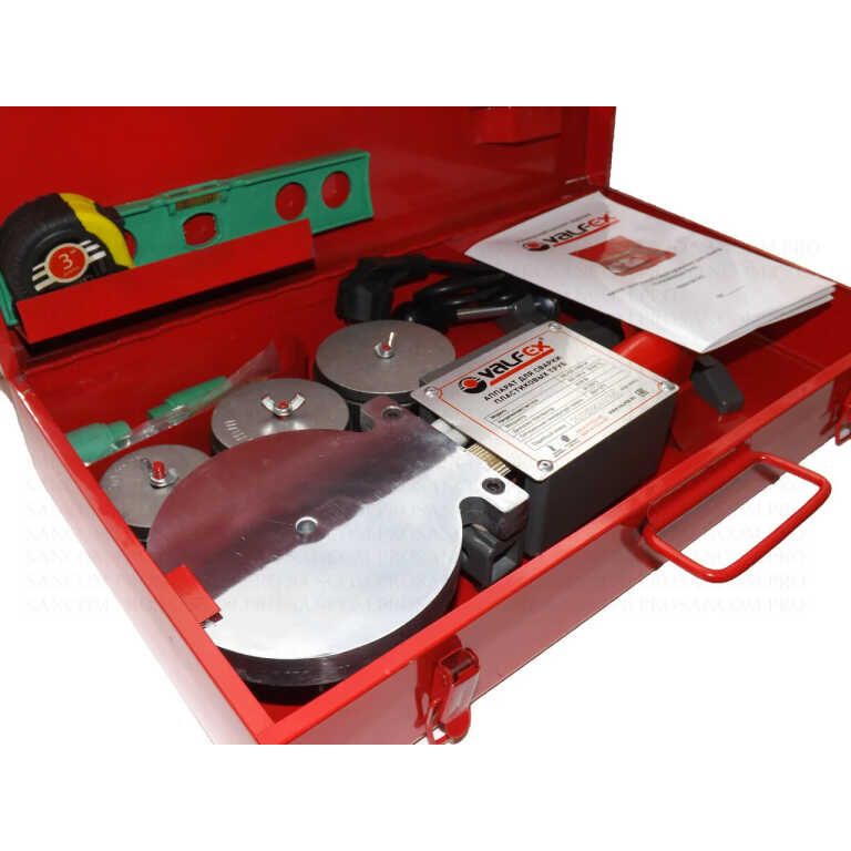 Сварочный аппарат VALFEX CM-04 SET (1000+1000 Вт) Ду сварки 20-110мм ( в комплекте насадки 50/63/75)