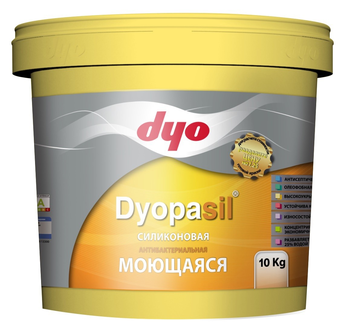 Краска интерьерная силиконовая антибактериальная моющаяся DYO DYOPA SIL (3кг)