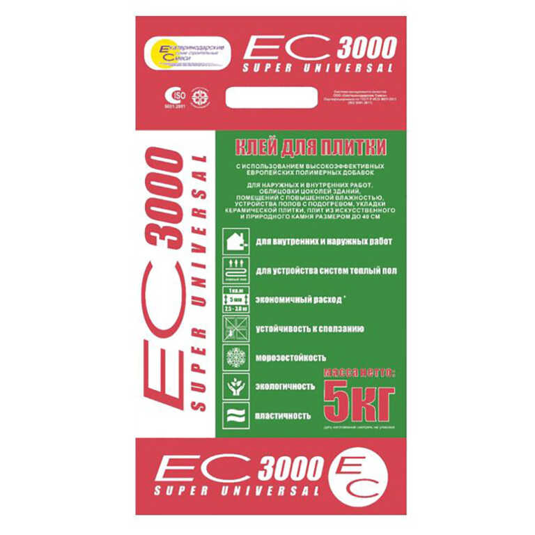 Клей для плитки ЕС 3000 (5кг)