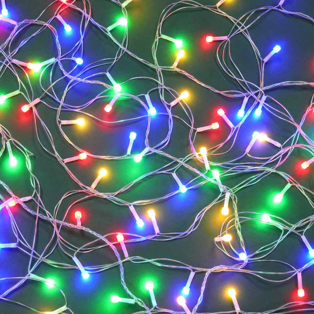 Гирлянда эл. вьюн 10м, 100LED, мульти цветной диод 8мм, 8 реж, ПВХ проз, 220В СНОУ БУМ Гирлянда эл. вьюн 10м, 100LED, мульти цветной диод 8мм, 8 реж, ПВХ проз, 220В СНОУ БУМ