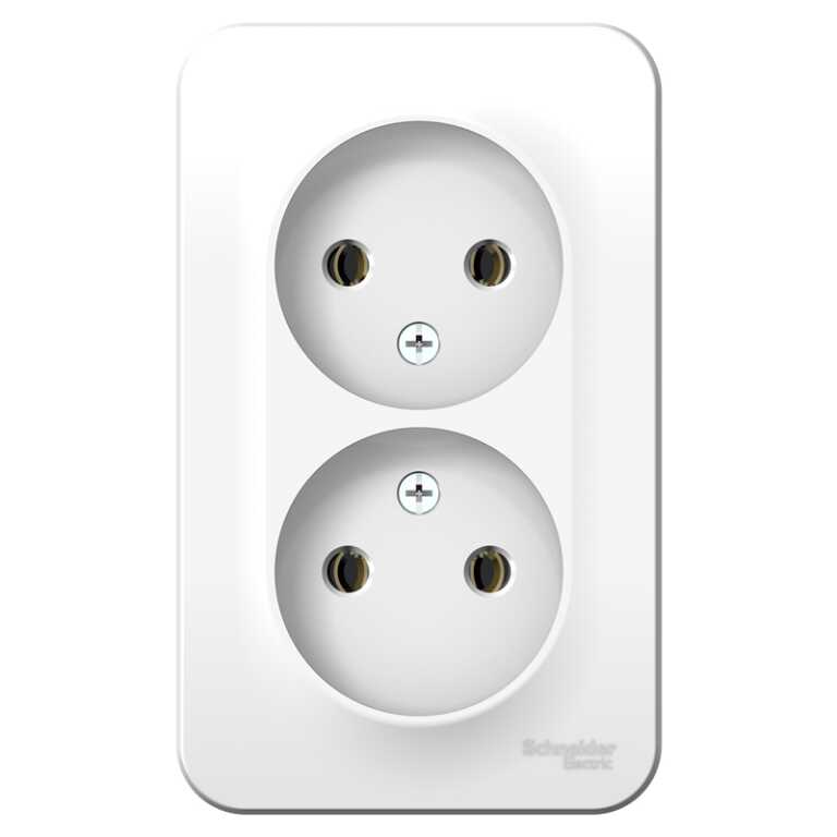 Розетка 2-я с З/К без шторок бел. О/У16А 250В SE BLANCA