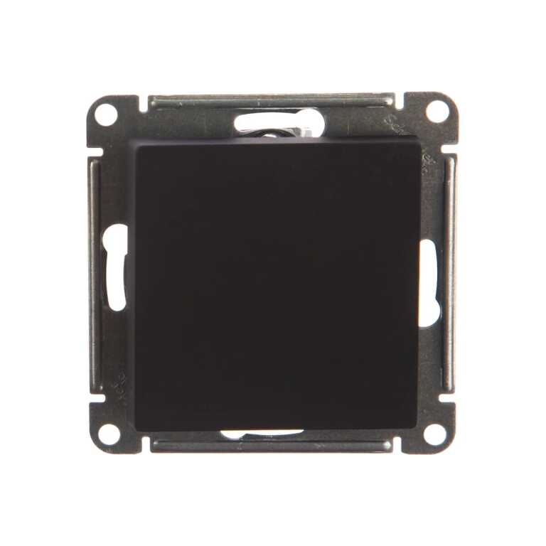 Переключатель 1-кл с подсветкой карбон ATLASDESIDN