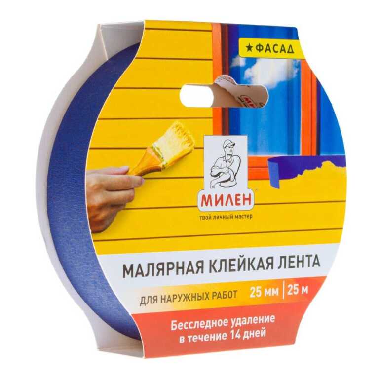 Лента малярная бумажная фасадная, 25мм*25м, МИЛЕН/72 MFD025K