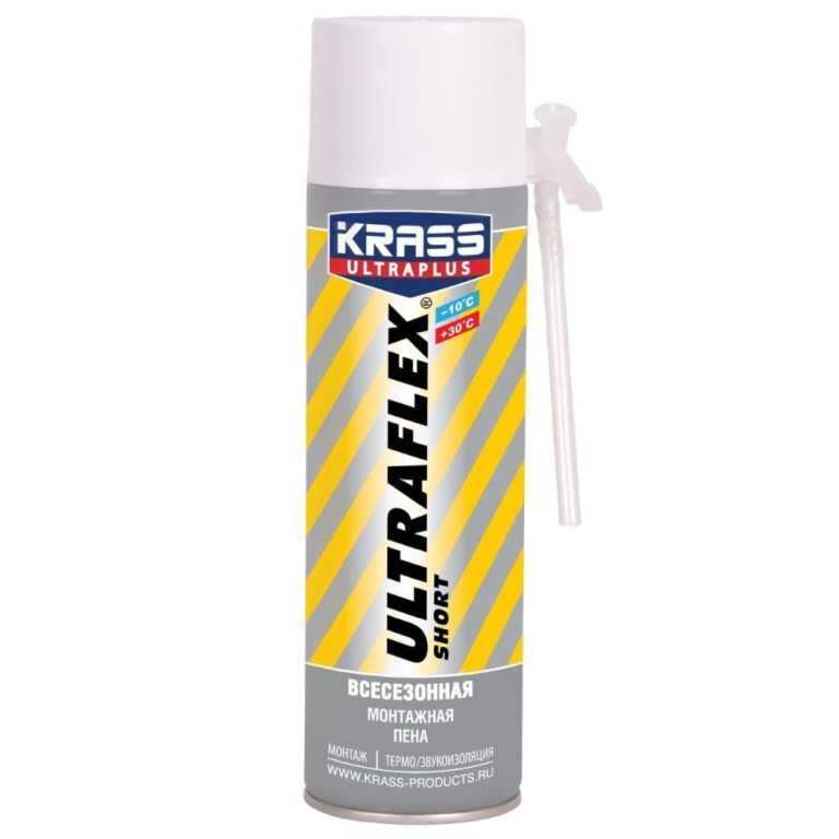 Пена монт KRASS ULTRAFLEX Short Всесезонная 0,5л Россия