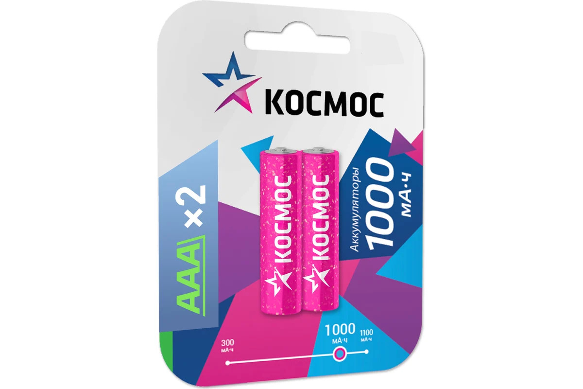 Аккумулятор Космос /R03 1000mAh Ni-MH BL2 (2шт/упак) Аккумулятор Космос /R03 1000mAh Ni-MH BL2 (2шт/упак)