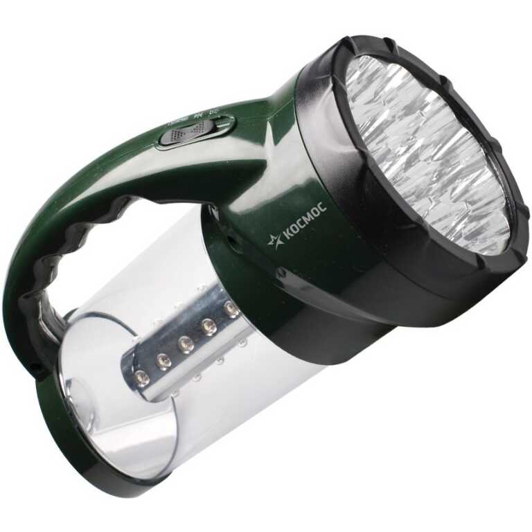 Космос фонарь кемпинговый 2008L-LED (акк. 4V 2Ah) зеленый/пластик,крючок 220v
