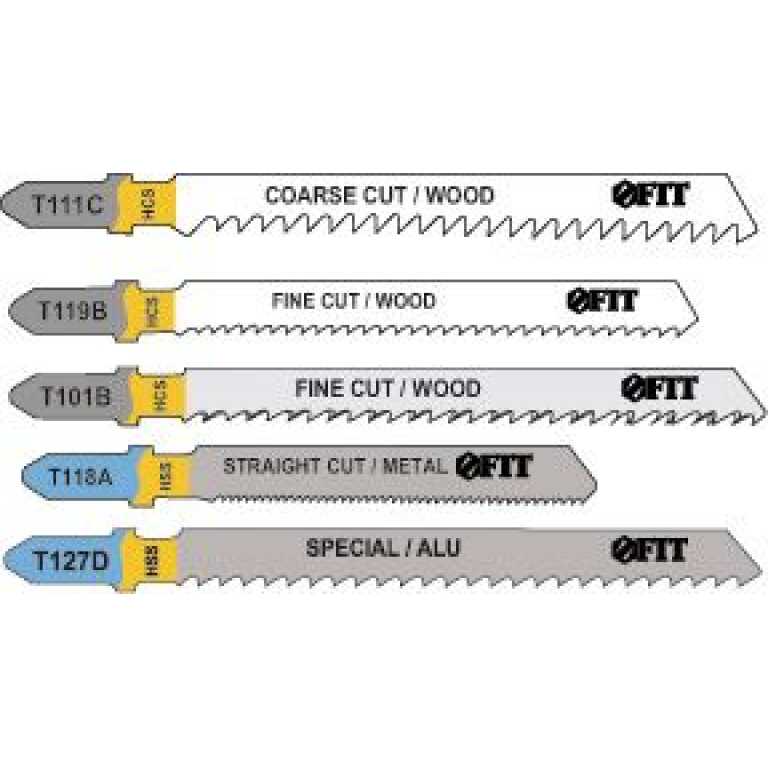 Полотна для электролобзика 5шт (T111C; T119B; T101B; T118A; T127D) FIT