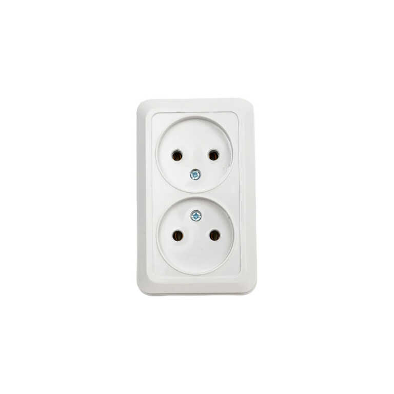 Розетка 2гн без З/К о/у белый 16А IP20 7102-W Bolleto IN HOME