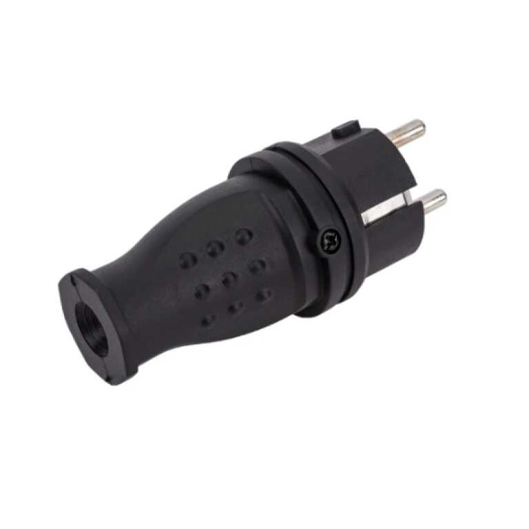Вилка прямая каучук 2Р+РЕ 16А х16А 220-240V IP44 UNIVersal