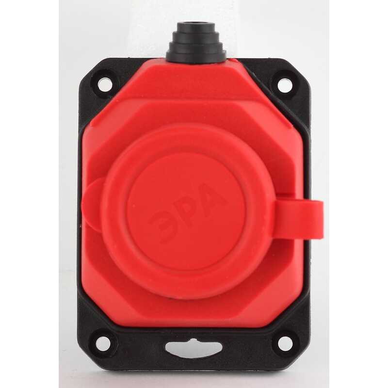 Колодка 1гн с З/К красная каучук с крышкой IP44 K-1e-RED-IP44 ЭРА