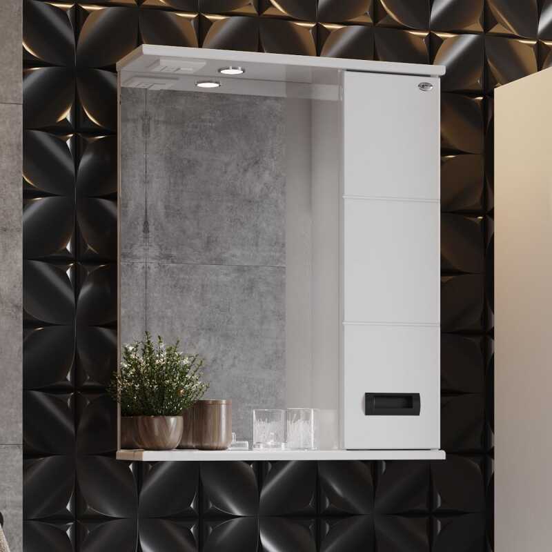 Зеркало-шкаф Onika Балтика Black 58.01 правое LED-светильник