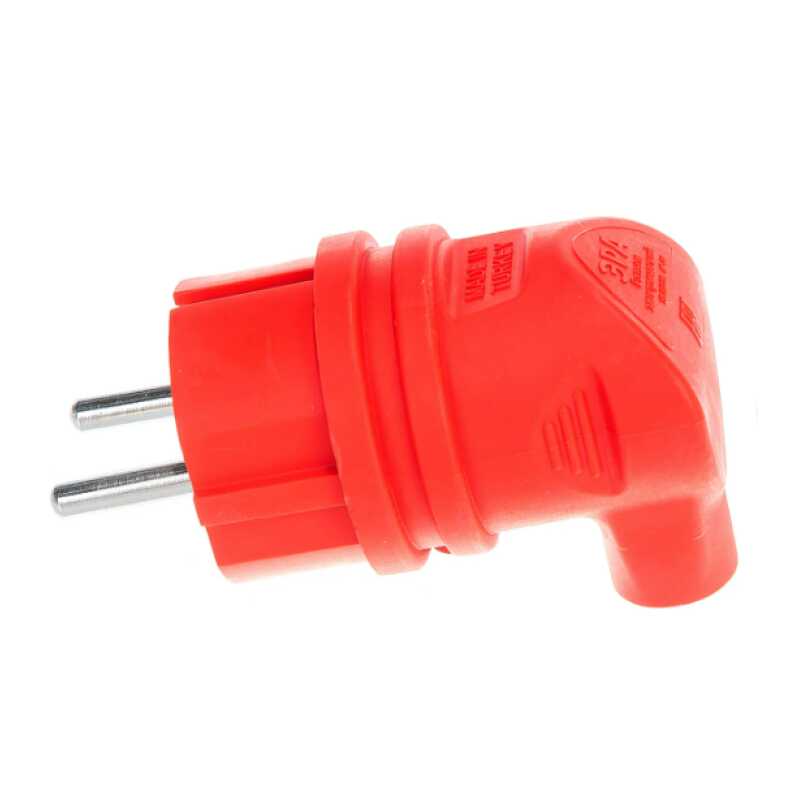 Вилка угловая с З/К красная каучук 16A IP44 V9-RED-IP44 ЭРА