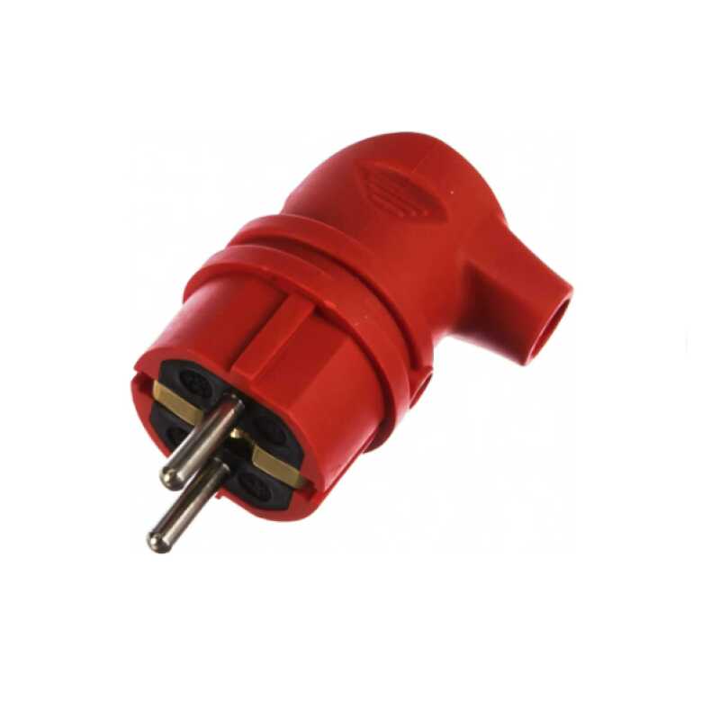 Вилка угловая с З/К красная каучук 16A IP44 V9-RED-IP44 ЭРА
