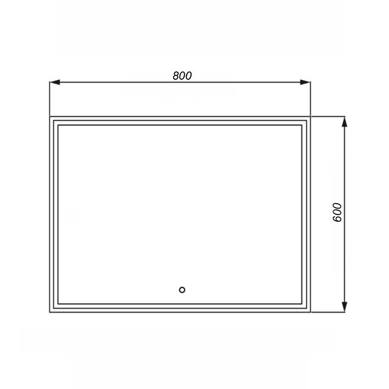 Зеркало AZARIO Classico Quadrato 800х600, LED-подсветка и диммером, сенсорный выкл.