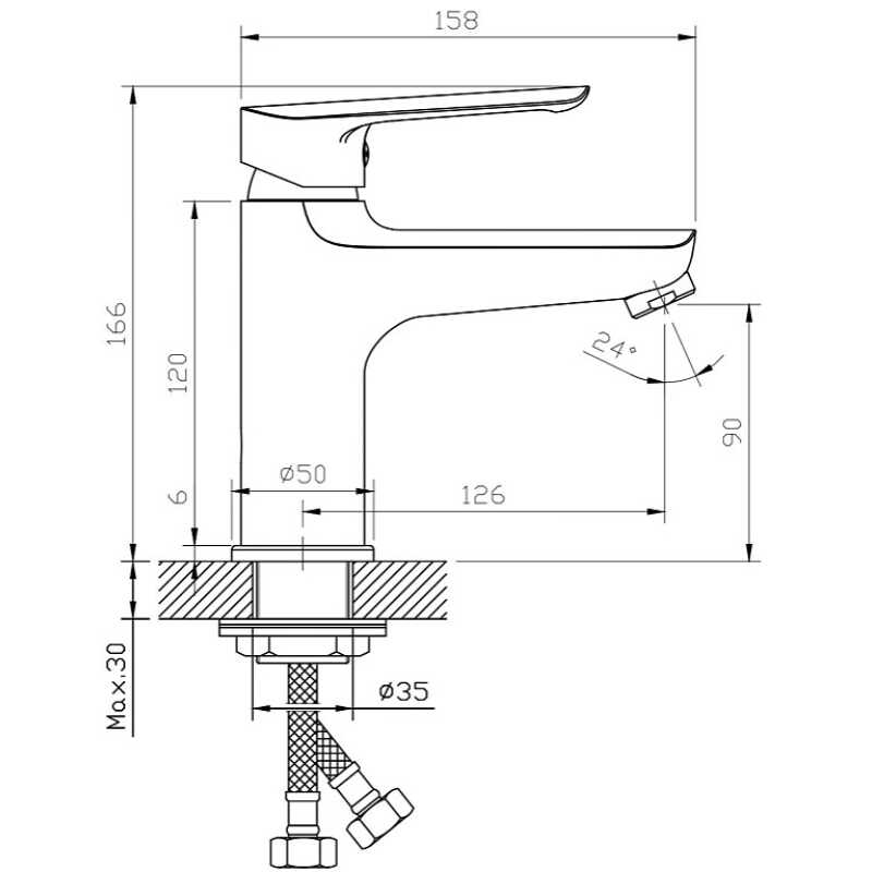 Смеситель для раковины ESKO Lagos Gun Metal LG26GM Оружейная сталь