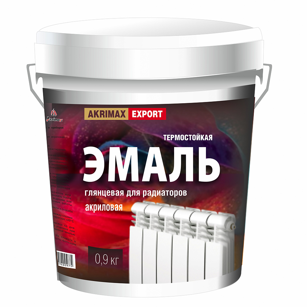 Эмаль акриловая термостойкая AKRIMAX  0,9 кг