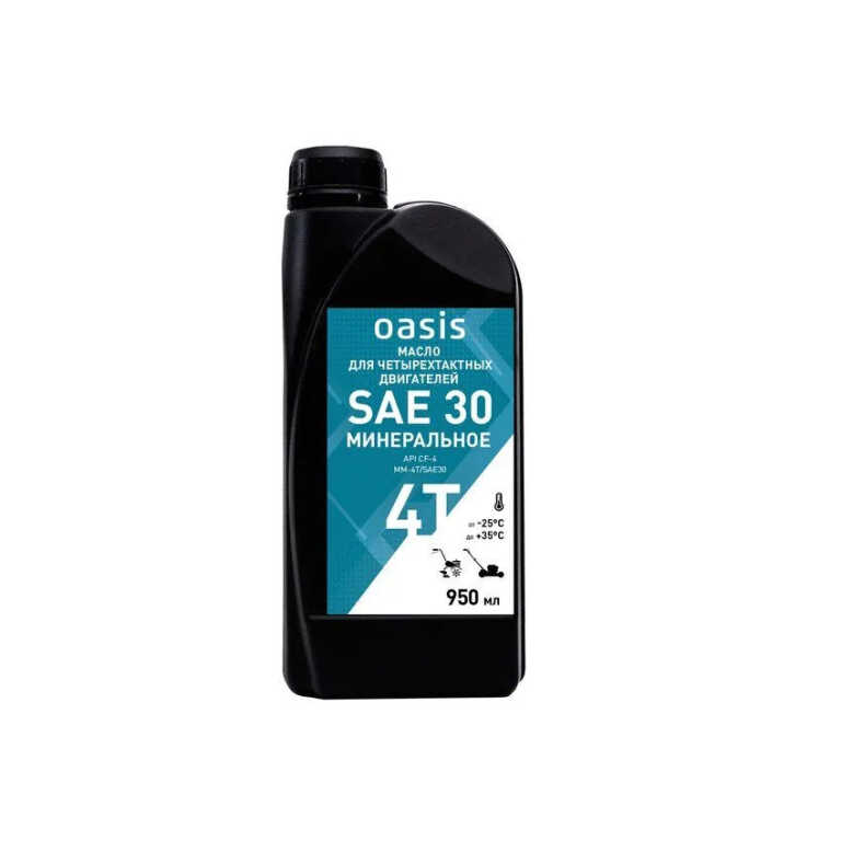 Масло 4-х тактное для двигателя минеральное SAE 30 0,95л OASIS