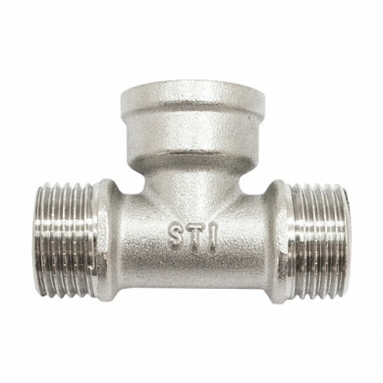 Тройник 3/4" НР-ВР-НР никелир. STI