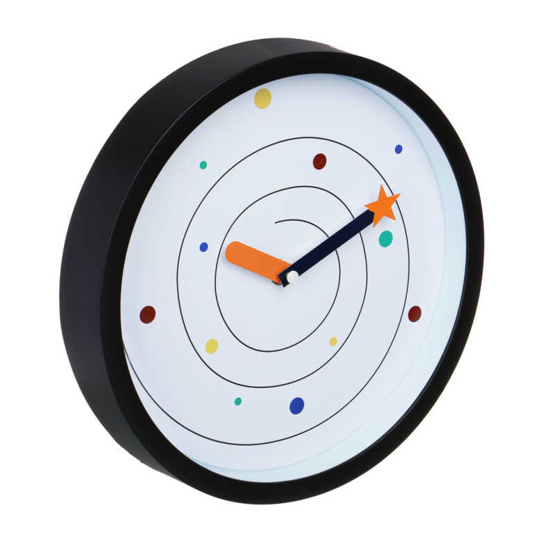 Часы настенные круглые, пластик, 25,4х25,4х4,2 см, 1xАА, черные  LADECOR CHRONO