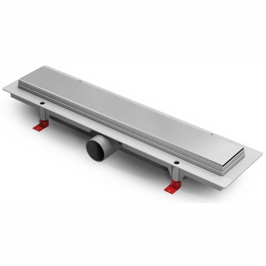 Трап-лоток душевой боковой слив Ø40, рамка пластик, 550мм KLASIK серебро глянц