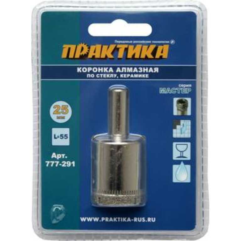Коронка алмазная 25мм по стеклу и керамике ПРАКТИКА Мастер