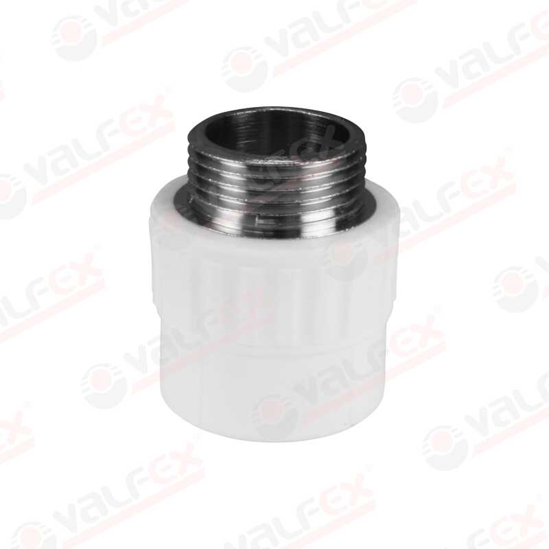 Муфта PP-R комбинированн белый Ду 25х3/4 НР VALFEX (100/25)