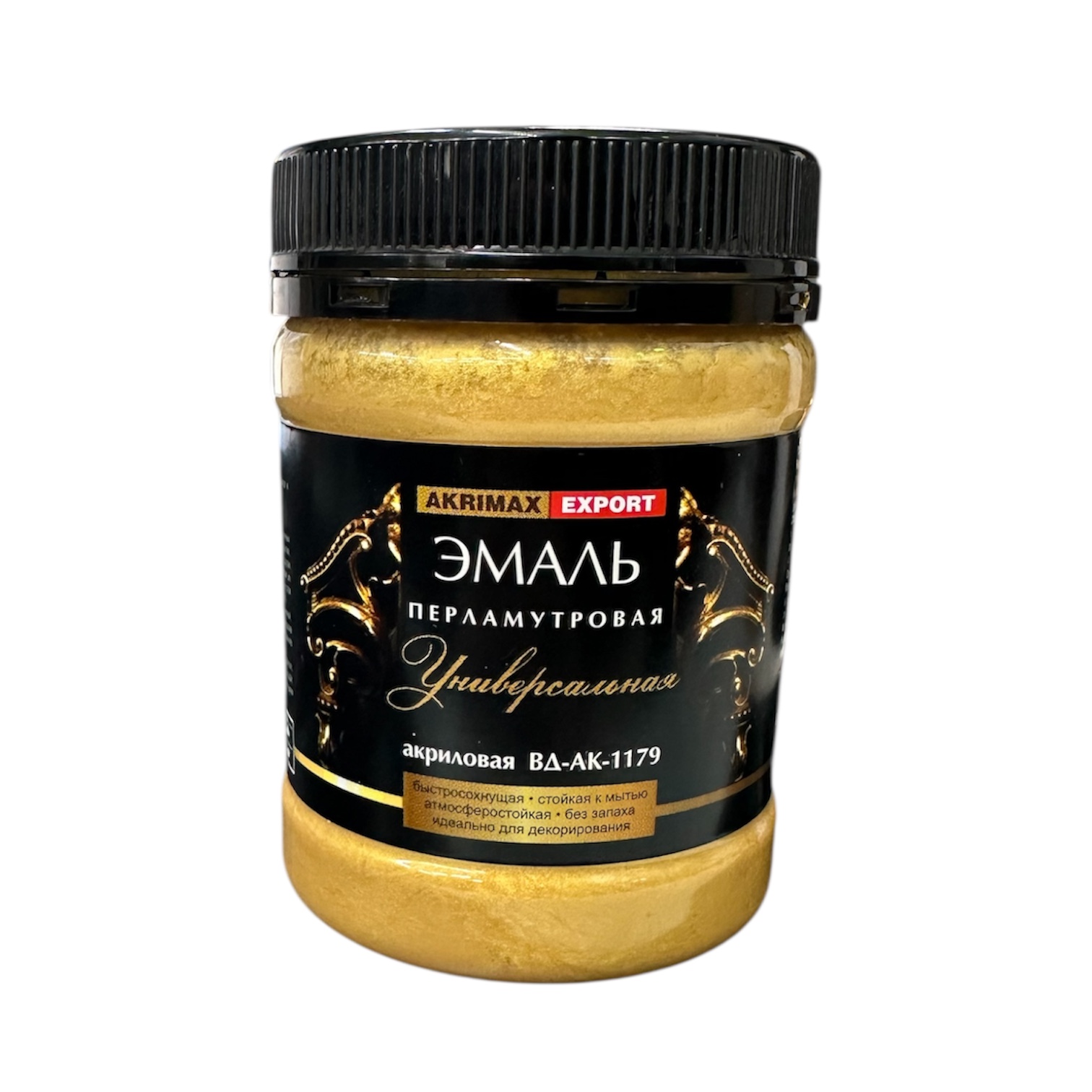Эмаль акриловая перламутровая AKRIMAX-EXPORT, золото, 0,23 кг Эмаль акриловая перламутровая AKRIMAX-EXPORT, золото, 0,23 кг