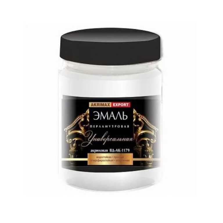 Эмаль акриловая перламутровая AKRIMAX-EXPORT, серебро,  0,23 кг