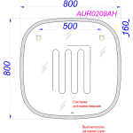 Зеркало AQWELLA Aura 800х800 LED-подсветка и обогрев