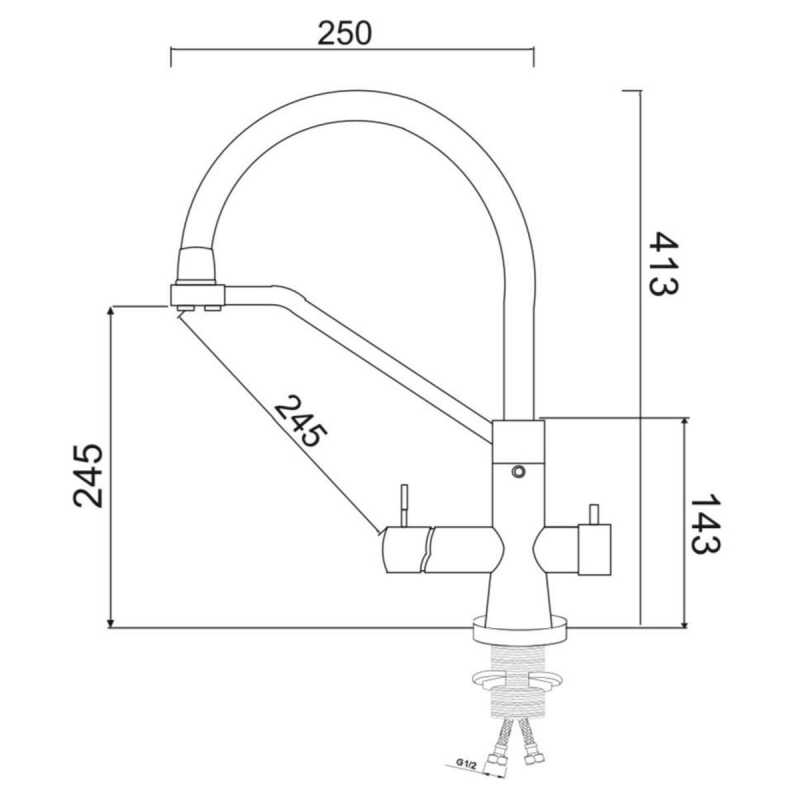 Смеситель для кухни РМС SUS127GY-016F-015