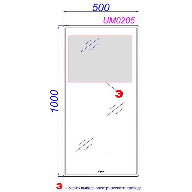 Зеркало AQWELLA UM 500х1000 LED-подсветка