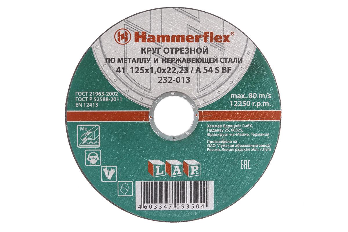 Диск отрезной по металлу HAMMER 125х1,0х22мм (25/400) Диск отрезной по металлу HAMMER 125х1,0х22мм (25/400)