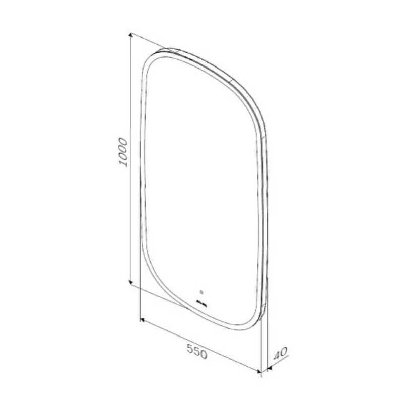 Зеркало универсальное AM.PM X-Joy 550х1000, LED-подсветкой, ИК-сенсором, закругленное